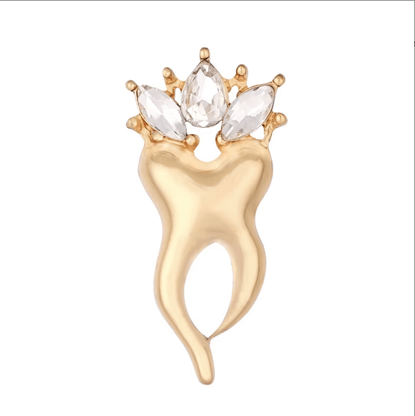 Crowned Tooth Pin - Gold